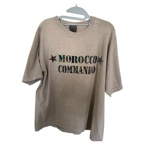 Morocco Commando Beige velvet graphic T-Shirt large size